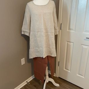 Bryn Walker-Capri Pant-Large-Linen-MADE IN THE USA brand